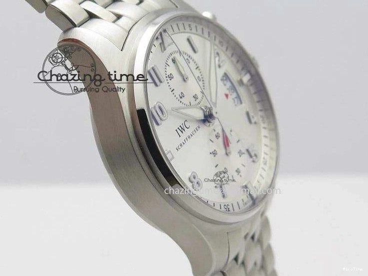 MIROTIME 0315 Pilot Chrono SS IW387809 ZF 1:1 Best Edition Silver Dial On SS Bracelet A Trendsetting 7327